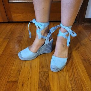 INC International Concepts Sky Blue Espadrille Wedges